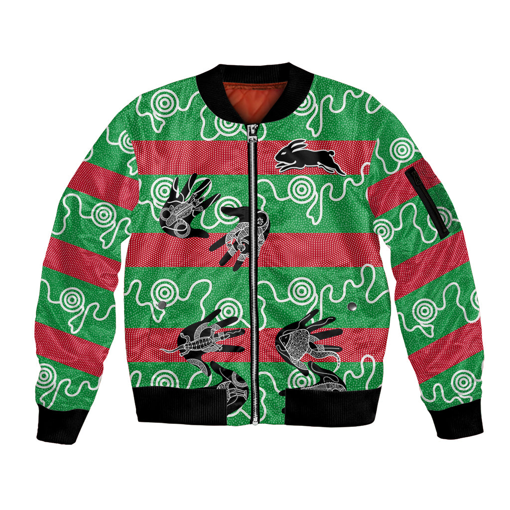 rabbitohs-rugby-premiers-sleeve-zip-bomber-jacket-go-the-bunnies-aboriginal-dots