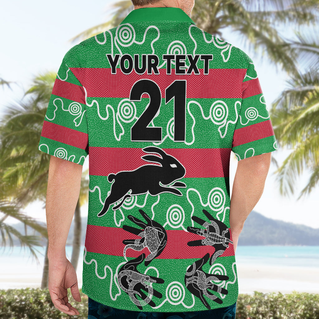 custom-text-and-number-rabbitohs-rugby-premiers-hawaiian-shirt-go-the-bunnies-aboriginal-dots