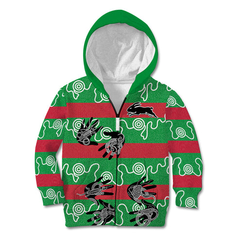 custom-text-and-number-rabbitohs-rugby-premiers-kid-hoodie-go-the-bunnies-aboriginal-dots