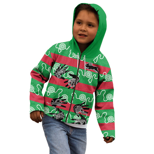 custom-text-and-number-rabbitohs-rugby-premiers-kid-hoodie-go-the-bunnies-aboriginal-dots
