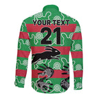 custom-text-and-number-rabbitohs-rugby-premiers-long-sleeve-button-shirt-go-the-bunnies-aboriginal-dots