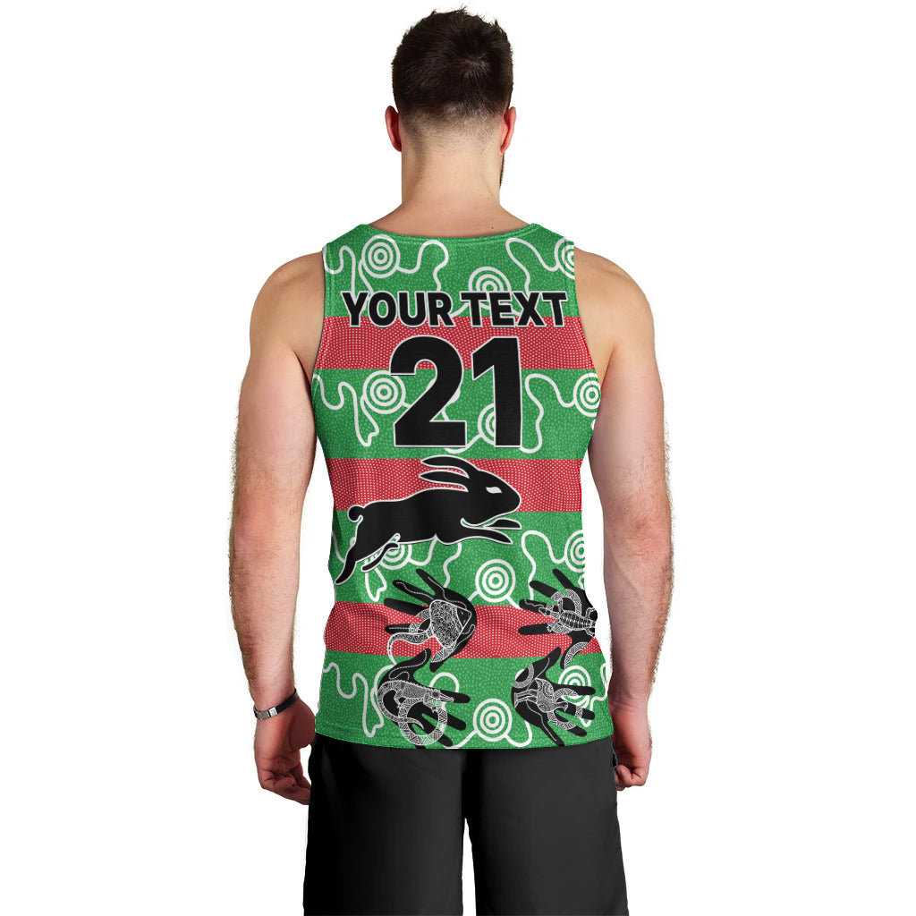 custom-text-and-number-rabbitohs-rugby-premiers-men-tank-top-go-the-bunnies-aboriginal-dots