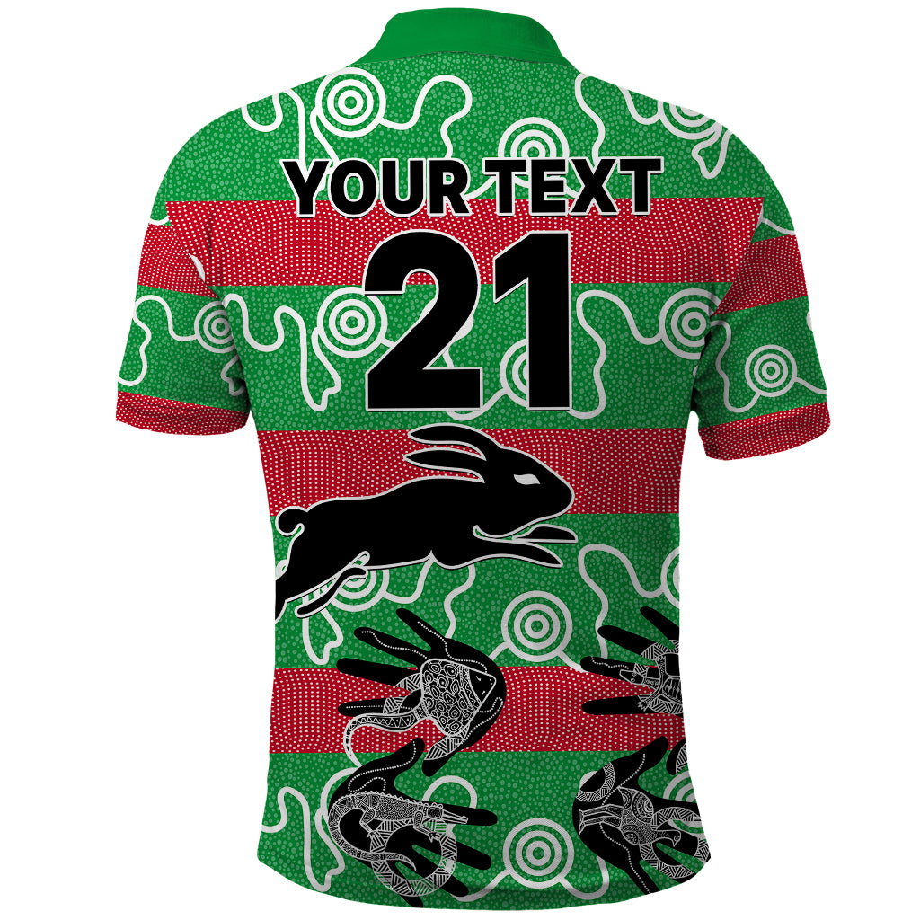 custom-text-and-number-rabbitohs-rugby-premiers-polo-shirt-go-the-bunnies-aboriginal-dots