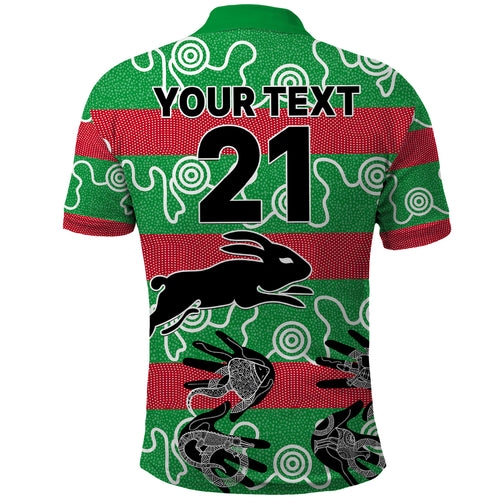 custom-text-and-number-rabbitohs-rugby-premiers-polo-shirt-go-the-bunnies-aboriginal-dots