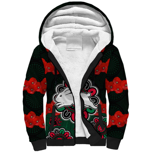 custom-text-and-number-anzac-2023-nrl-rabbitohs-rugby-sherpa-hoodie-the-bunnies-1908-poppy-flowers-mixed-aboriginal