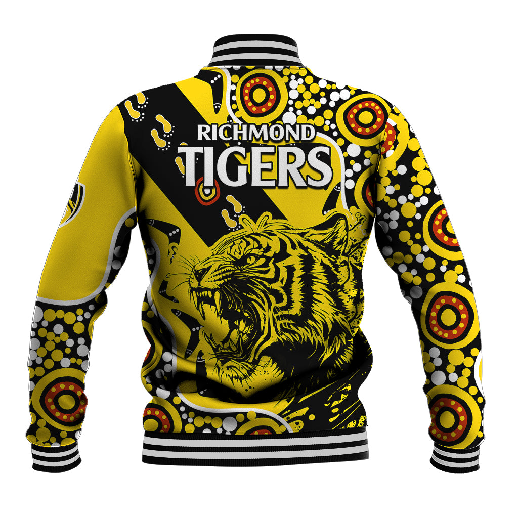 richmond-tigers-football-baseball-jacket-angry-tiger-roaring-aboriginal-boomerang-and-dots-art