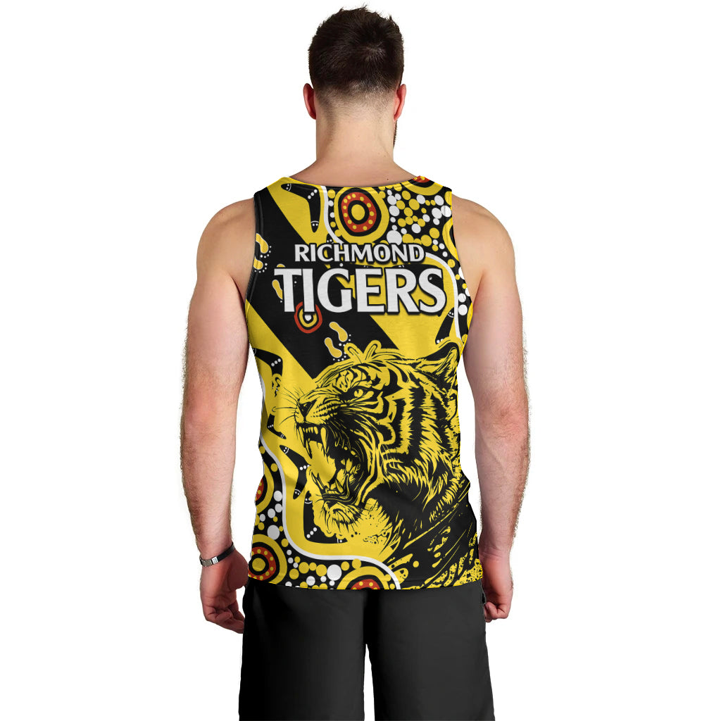 richmond-tigers-football-men-tank-top-angry-tiger-roaring-aboriginal-boomerang-and-dots-art