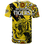 richmond-tigers-football-t-shirt-angry-tiger-roaring-aboriginal-boomerang-and-dots-art
