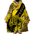 richmond-tigers-football-wearable-blanket-hoodie-angry-tiger-roaring-aboriginal-boomerang-and-dots-art
