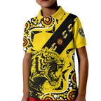 custom-text-and-number-richmond-tigers-football-kid-polo-shirt-angry-tiger-roaring-aboriginal-boomerang-and-dots-art