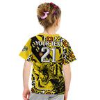 custom-text-and-number-richmond-tigers-football-kid-t-shirt-angry-tiger-roaring-aboriginal-boomerang-and-dots-art