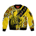 custom-text-and-number-richmond-tigers-football-sleeve-zip-bomber-jacket-angry-tiger-roaring-aboriginal-boomerang-and-dots-art