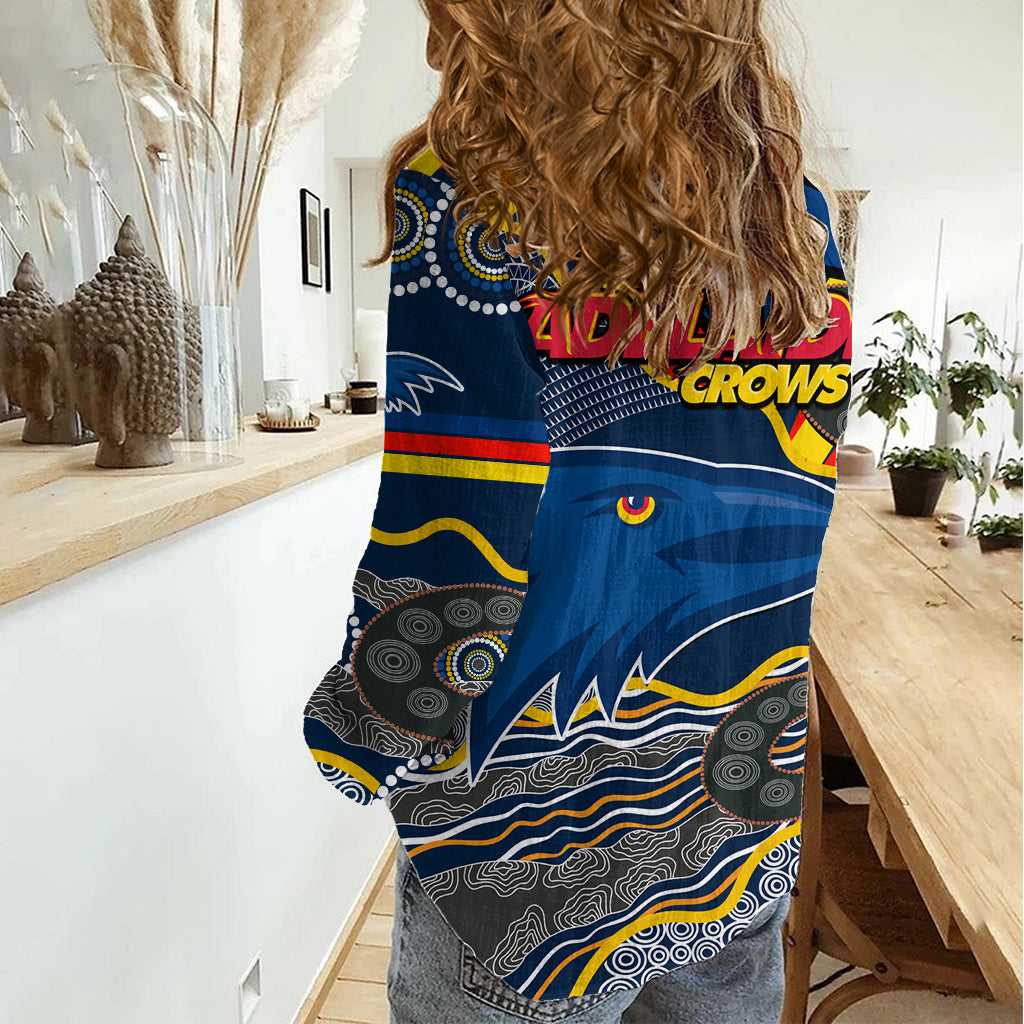 The Crows Football Women Casual Shirt Adelaide Be Unique Aboriginal Dots LT9
