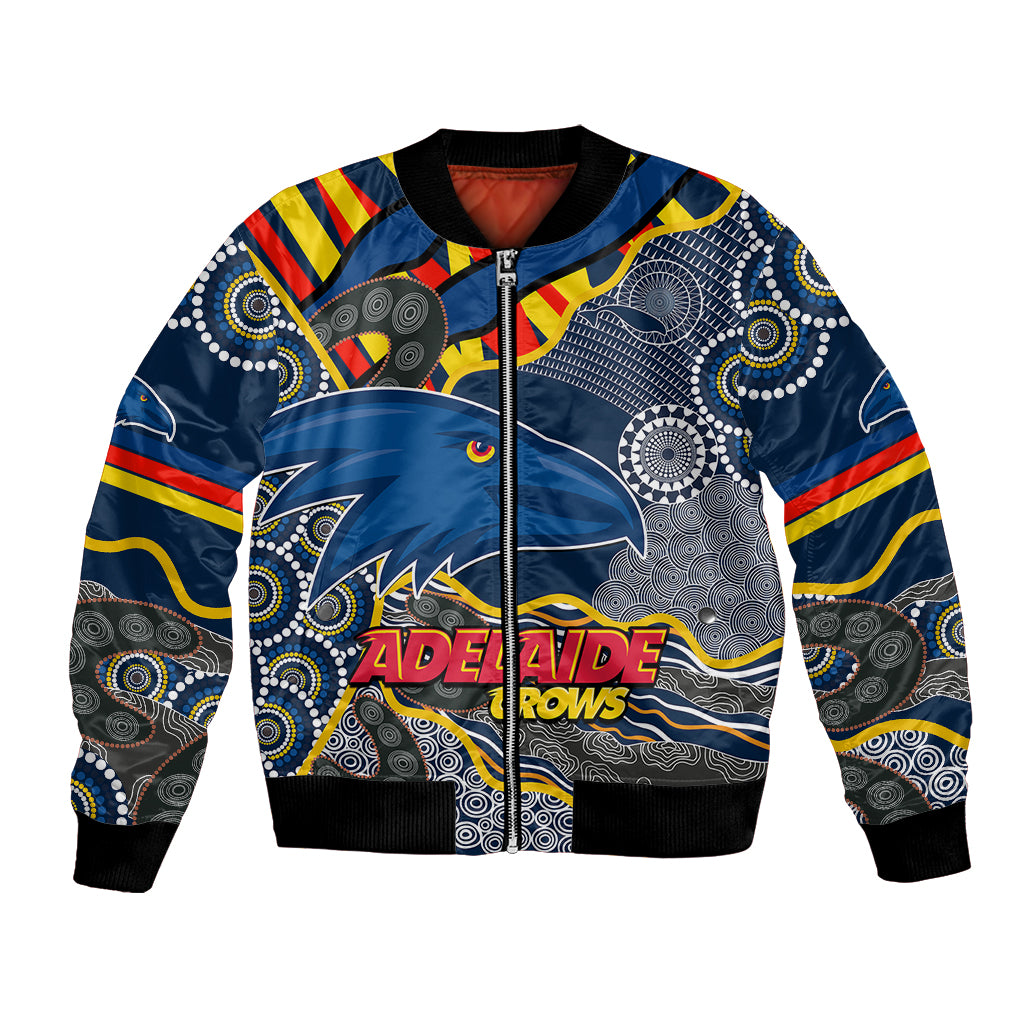 custom-text-and-number-the-crows-football-bomber-jacket-adelaide-be-unique-aboriginal-dots