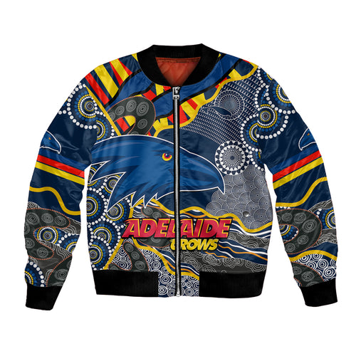 custom-text-and-number-the-crows-football-bomber-jacket-adelaide-be-unique-aboriginal-dots