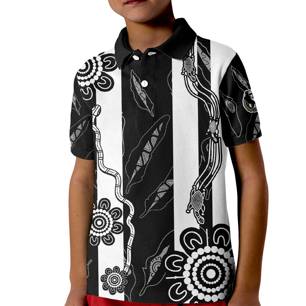 custom-text-and-number-collingwood-football-kid-polo-shirt-proud-to-be-magpies-aboriginal-version
