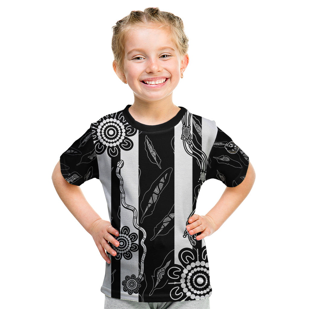 custom-text-and-number-collingwood-football-kid-t-shirt-proud-to-be-magpies-aboriginal-version