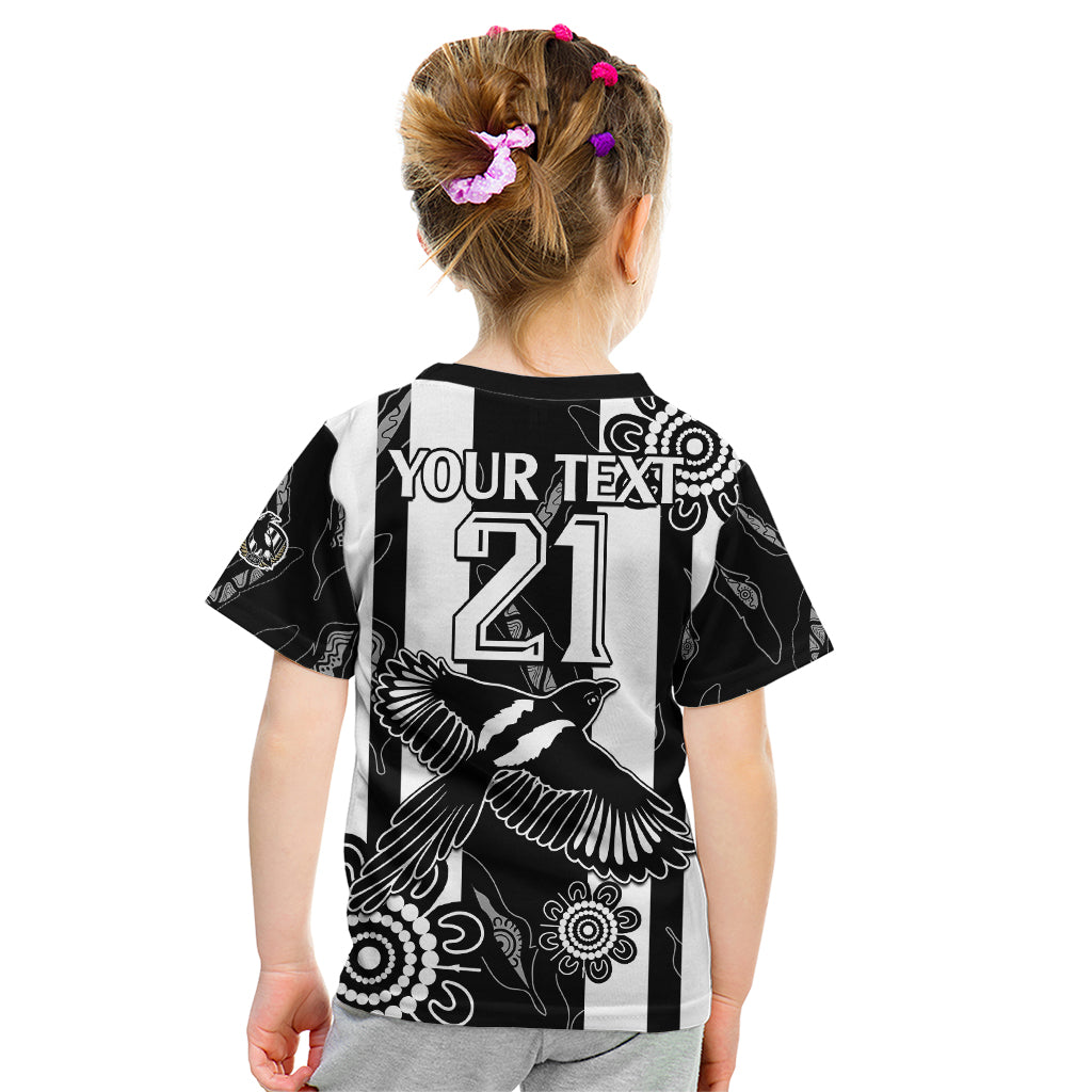custom-text-and-number-collingwood-football-kid-t-shirt-proud-to-be-magpies-aboriginal-version