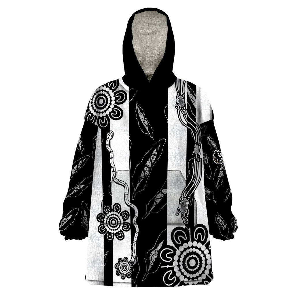 custom-text-and-number-collingwood-football-wearable-blanket-hoodie-proud-to-be-magpies-aboriginal-version