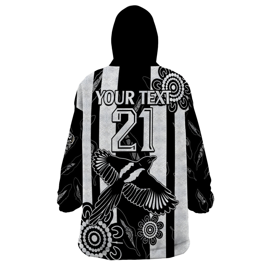 custom-text-and-number-collingwood-football-wearable-blanket-hoodie-proud-to-be-magpies-aboriginal-version