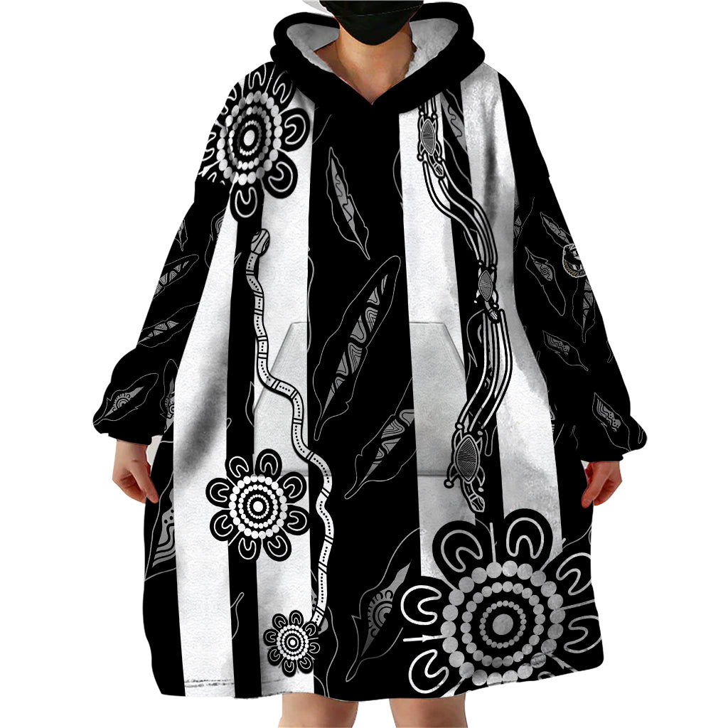 custom-text-and-number-collingwood-football-wearable-blanket-hoodie-proud-to-be-magpies-aboriginal-version