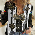 NAIDOC Collingwood Football Women Casual Shirt Proud To Be Magpies Aboriginal Version LT9