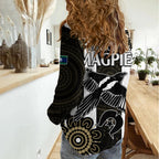 NAIDOC Collingwood Football Women Casual Shirt Proud To Be Magpies Aboriginal Version LT9