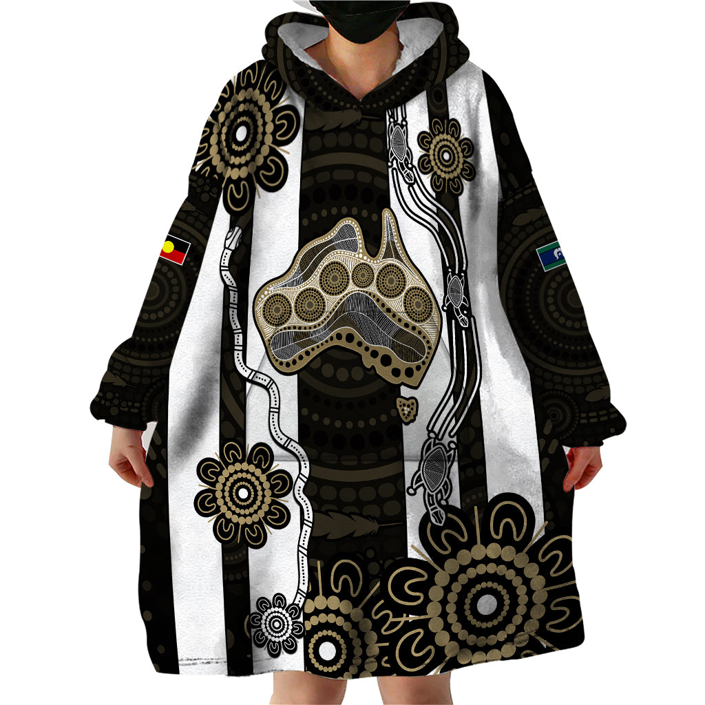custom-text-and-number-naidoc-collingwood-football-wearable-blanket-hoodie-proud-to-be-magpies-aboriginal-version