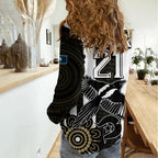 (Custom Text And Number) NAIDOC Collingwood Football Women Casual Shirt Proud To Be Magpies Aboriginal Version LT9