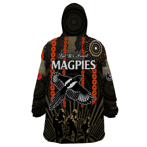 anzac-collingwood-football-wearable-blanket-hoodie-proud-to-be-magpies-poppy-flowers-and-aboriginal-version