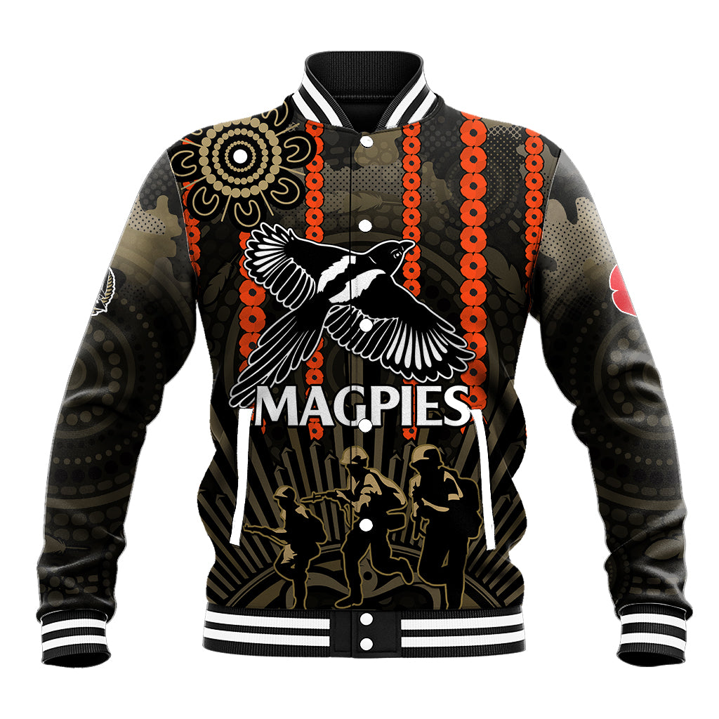 custom-text-and-number-anzac-collingwood-football-baseball-jacket-proud-to-be-magpies-poppy-flowers-and-aboriginal-version