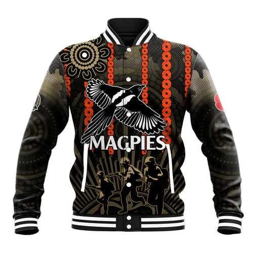custom-text-and-number-anzac-collingwood-football-baseball-jacket-proud-to-be-magpies-poppy-flowers-and-aboriginal-version