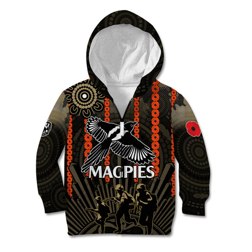 custom-text-and-number-anzac-collingwood-football-kid-hoodie-proud-to-be-magpies-poppy-flowers-and-aboriginal-version