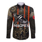 custom-text-and-number-anzac-collingwood-football-long-sleeve-button-shirt-proud-to-be-magpies-poppy-flowers-and-aboriginal-version