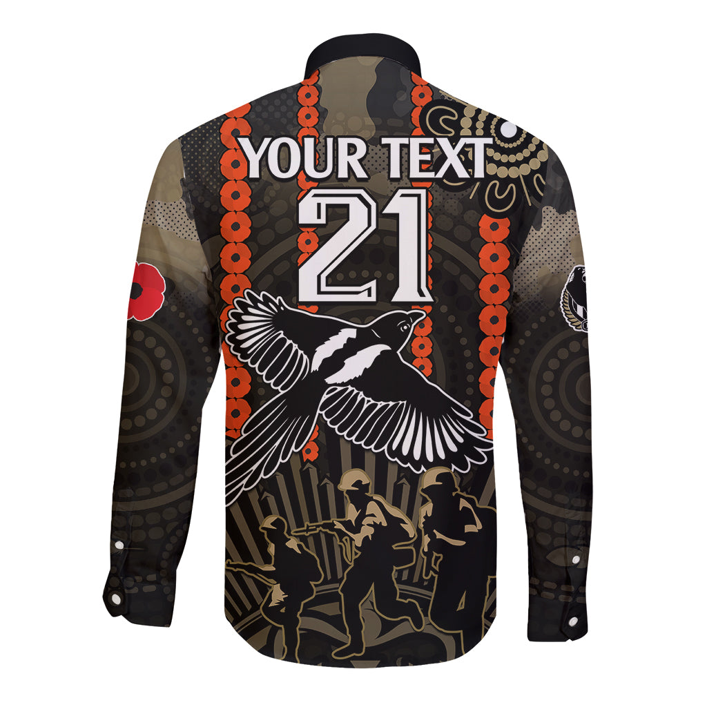 custom-text-and-number-anzac-collingwood-football-long-sleeve-button-shirt-proud-to-be-magpies-poppy-flowers-and-aboriginal-version