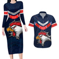 roosters-permier-2023-couples-matching-long-sleeve-bodycon-dress-and-hawaiian-shirt-nrl-mascot-with-aboriginal