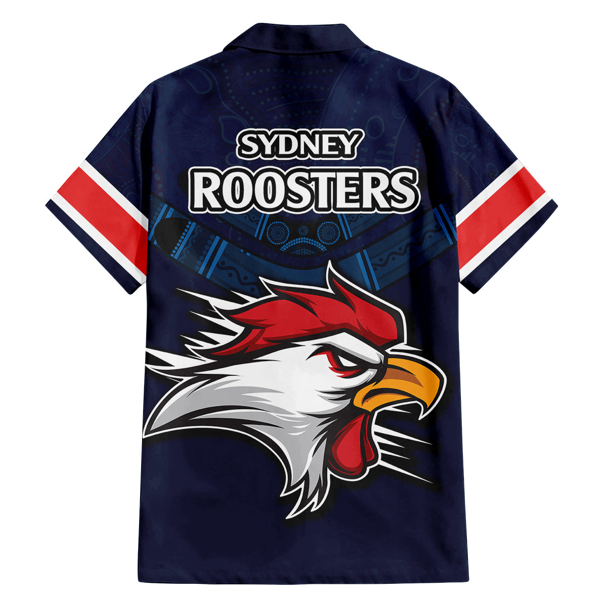 roosters-permier-2023-family-matching-off-shoulder-short-dress-and-hawaiian-shirt-nrl-mascot-with-aboriginal