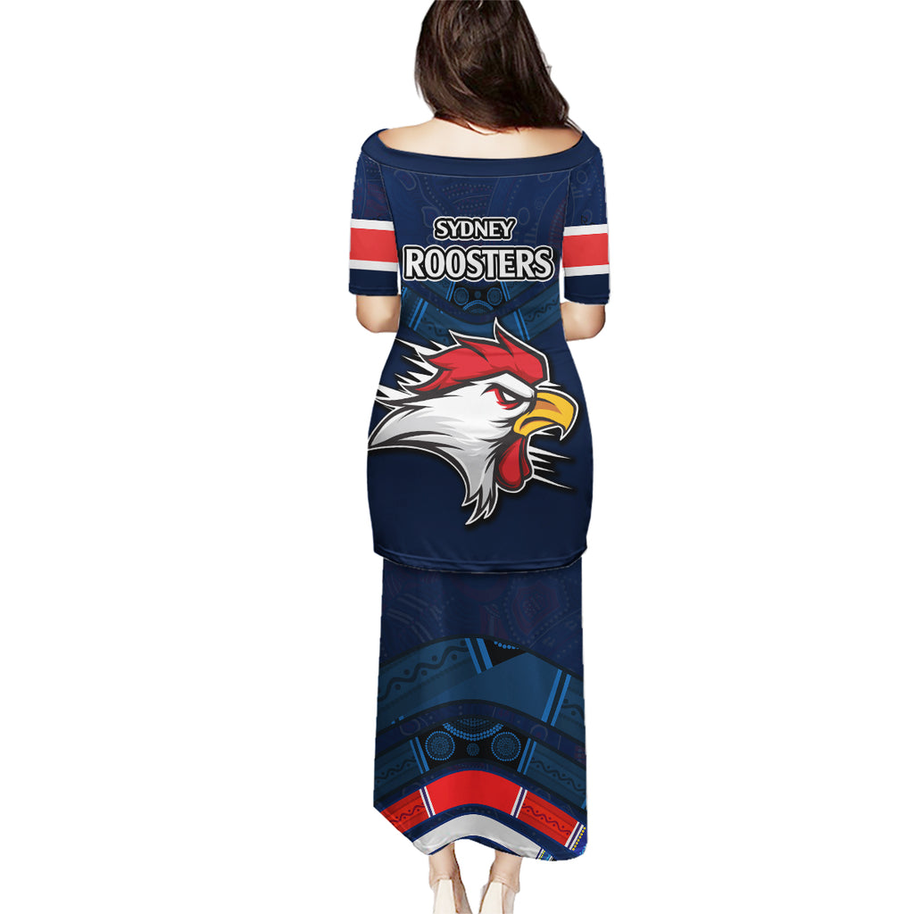roosters-permier-2023-family-matching-puletasi-dress-and-hawaiian-shirt-nrl-mascot-with-aboriginal