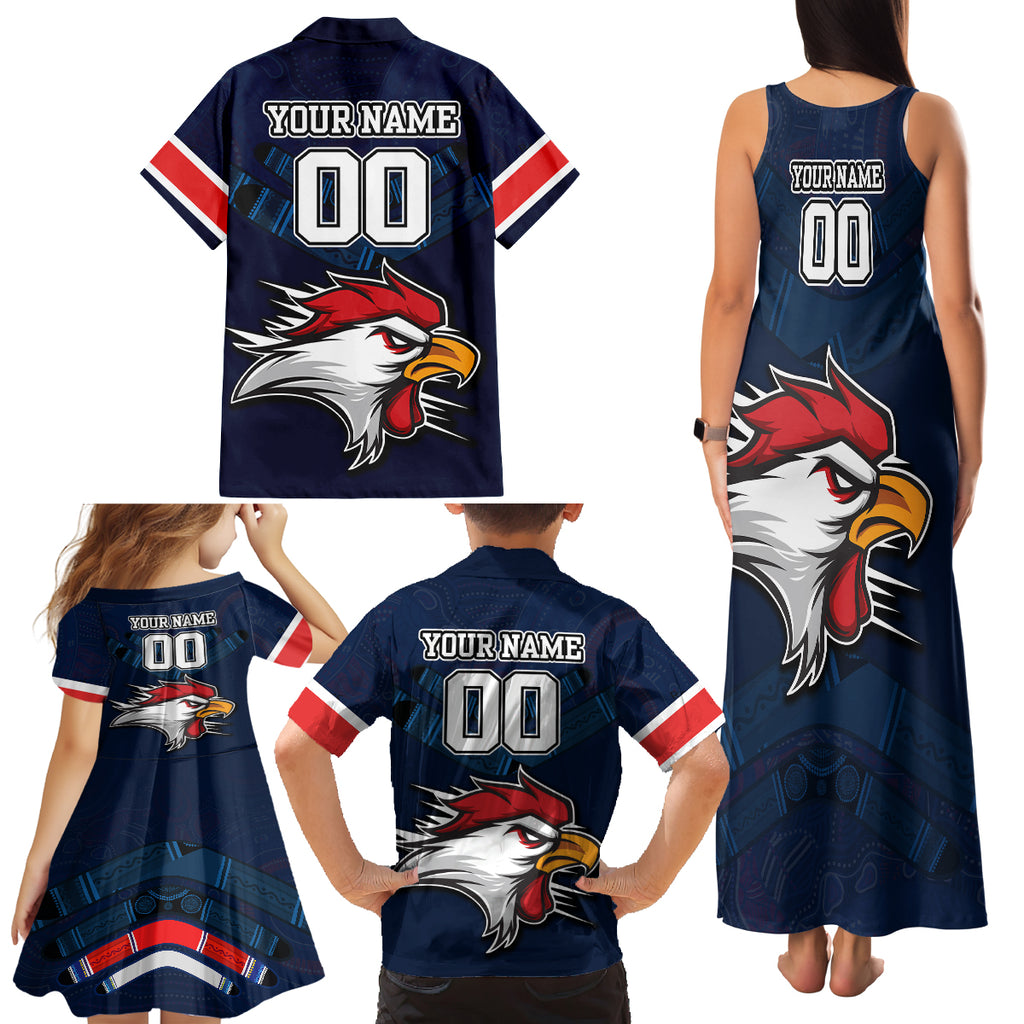 custom-roosters-permier-2023-family-matching-tank-maxi-dress-and-hawaiian-shirt-nrl-mascot-with-aboriginal