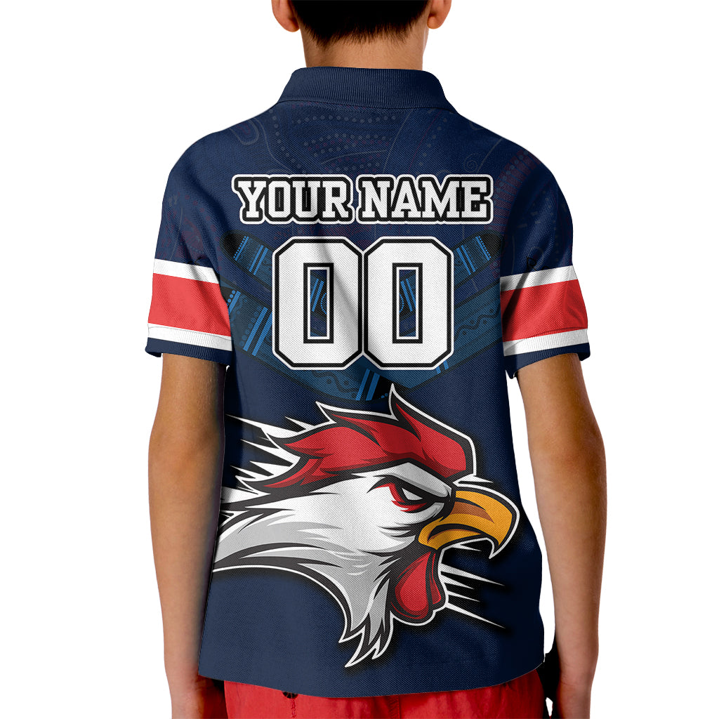 custom-roosters-permier-2023-kid-polo-shirt-nrl-mascot-with-aboriginal