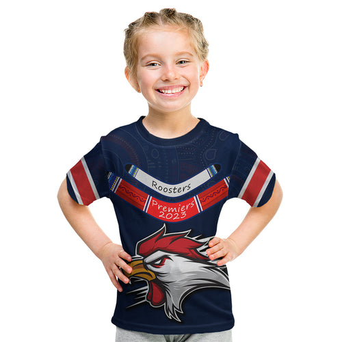 custom-roosters-permier-2023-kid-t-shirt-nrl-mascot-with-aboriginal