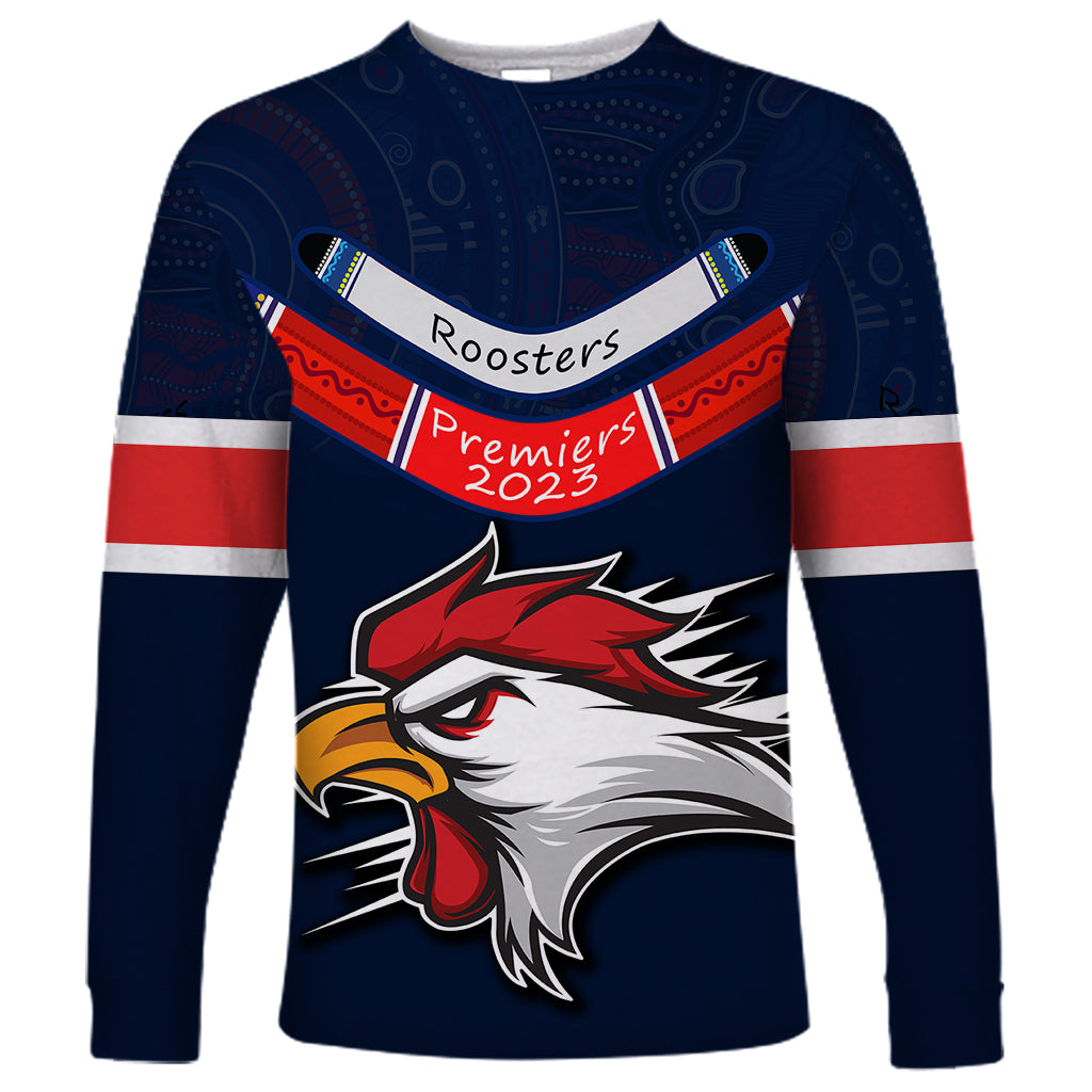 custom-roosters-permier-2023-long-sleeve-shirt-nrl-mascot-with-aboriginal