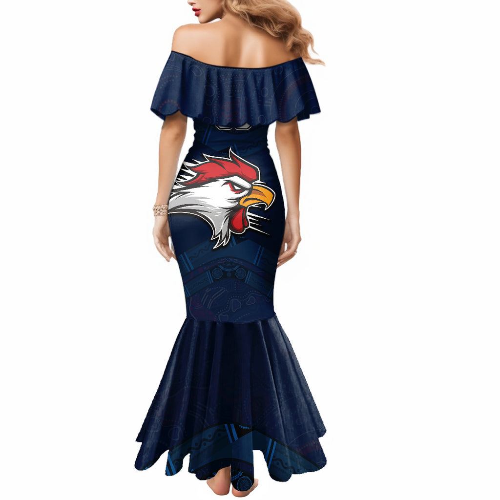 custom-roosters-permier-2023-mermaid-dress-nrl-mascot-with-aboriginal