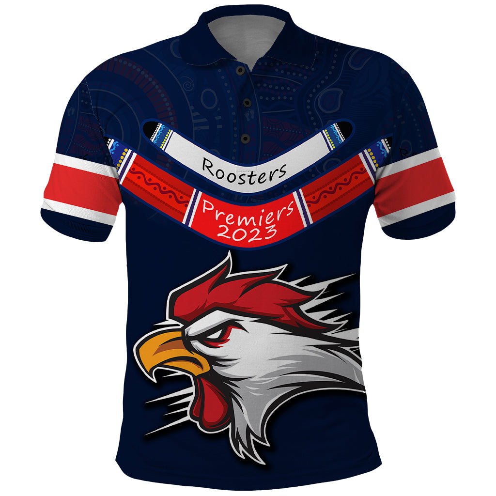 custom-roosters-permier-2023-polo-shirt-nrl-mascot-with-aboriginal
