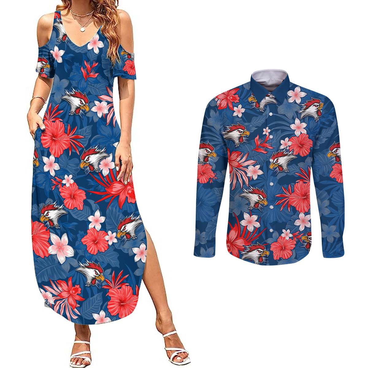 roosters-rugby-couples-matching-summer-maxi-dress-and-long-sleeve-button-shirts-beautiful-floral-pattern-spring-summer-vibe