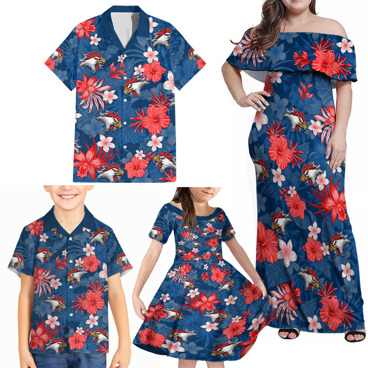 roosters-rugby-family-matching-off-shoulder-maxi-dress-and-hawaiian-shirt-beautiful-floral-pattern-spring-summer-vibe