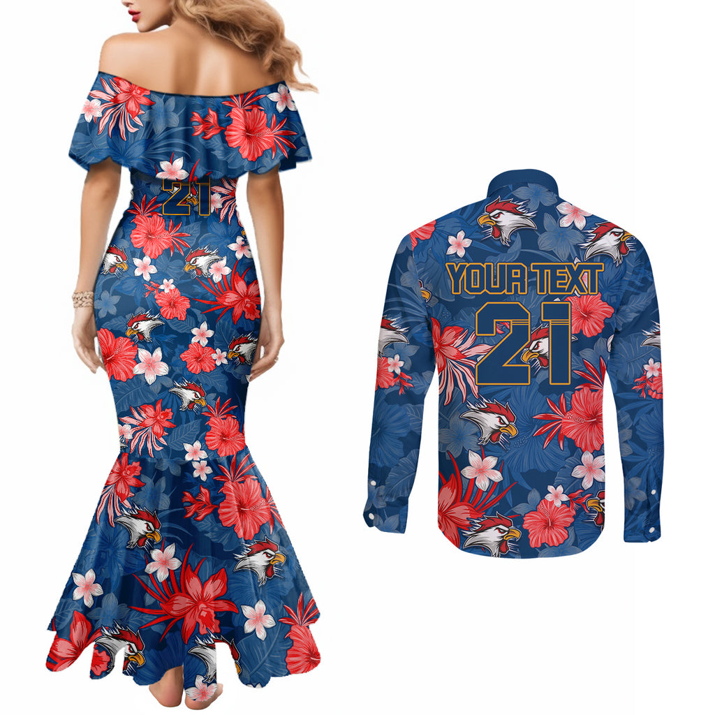 custom-roosters-rugby-couples-matching-mermaid-dress-and-long-sleeve-button-shirts-beautiful-floral-pattern-spring-summer-vibe