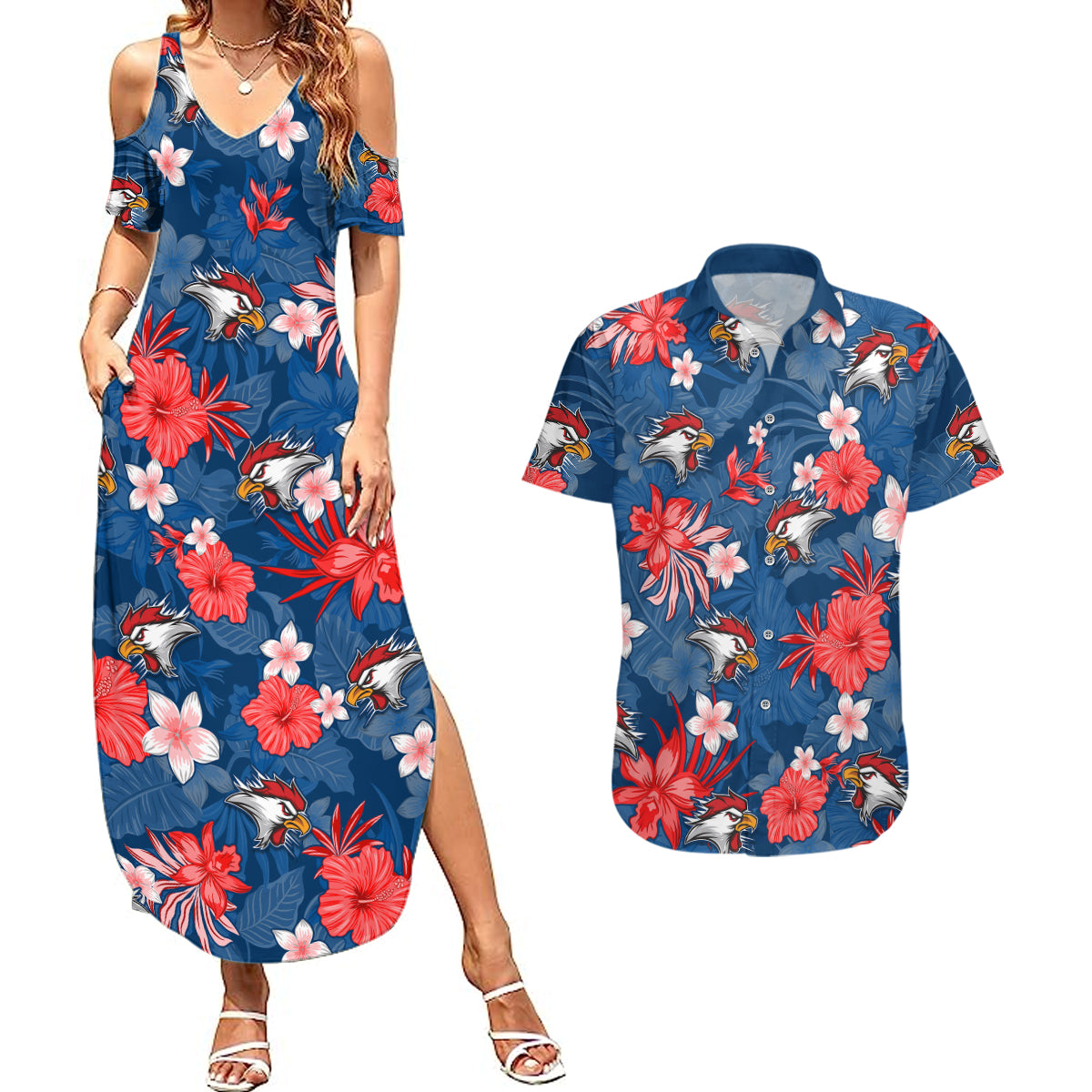 custom-roosters-rugby-couples-matching-summer-maxi-dress-and-hawaiian-shirt-beautiful-floral-pattern-spring-summer-vibe