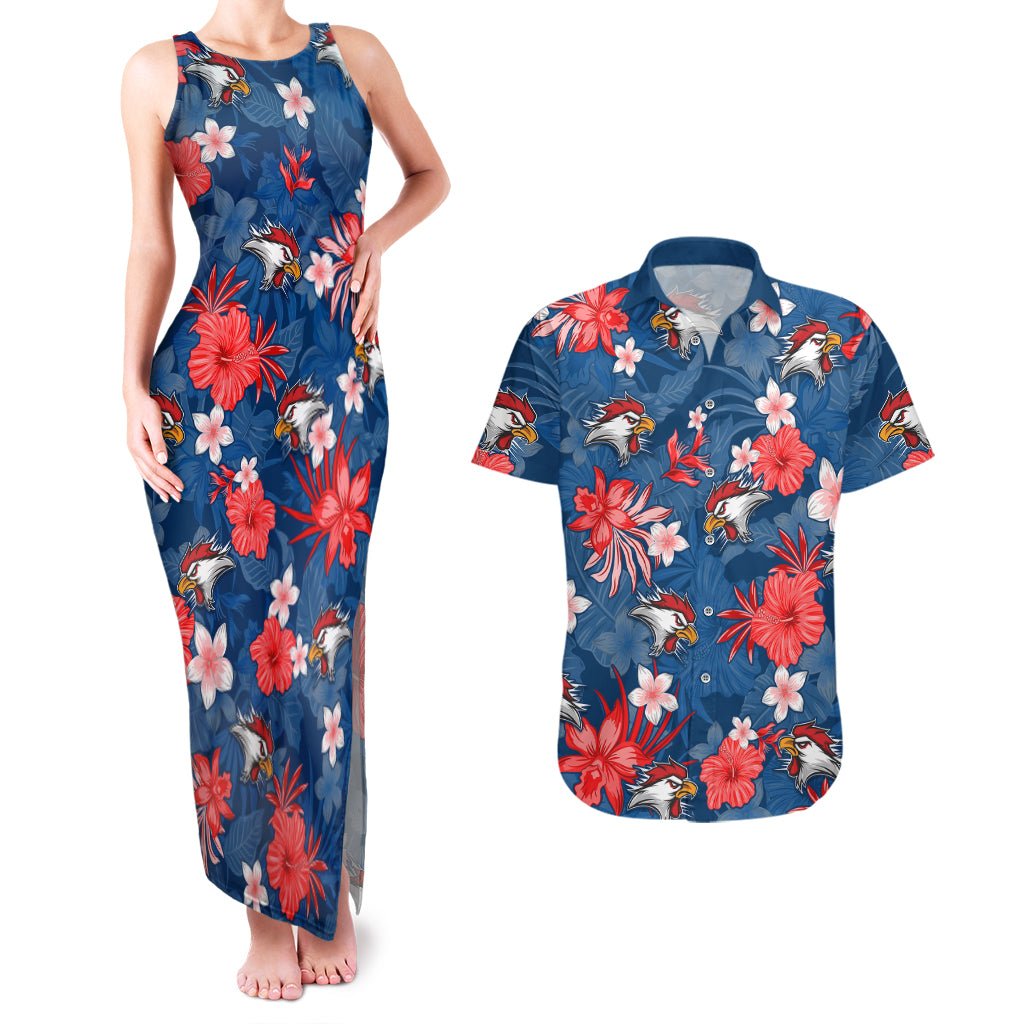 custom-roosters-rugby-couples-matching-tank-maxi-dress-and-hawaiian-shirt-beautiful-floral-pattern-spring-summer-vibe