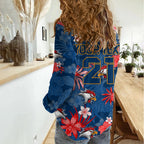 Custom Roosters Rugby Women Casual Shirt Beautiful Floral Pattern Spring Summer Vibe LT9